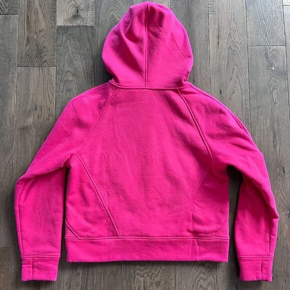 Anrabess Scuba 1/2 Zip Hoodie Hot Pink Sweatshirt Size S Athleisure Pullover - Picture 3 of 5